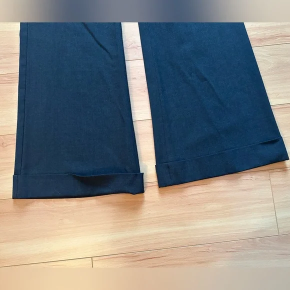 Express Dark Charcoal Gray Flare Cuffed Dress Pants bootcut trousers editor 12 - Picture 2 of 9
